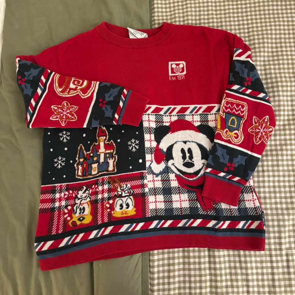 Disney Kids Red and Navy Mickey Mouse Sweater